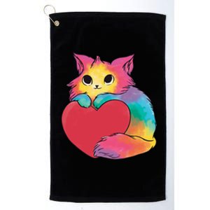 Rainbow Valentine Kitten Platinum Collection Golf Towel