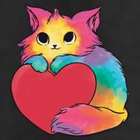 Rainbow Valentine Kitten Golf Towel