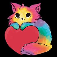 Rainbow Valentine Kitten Kids T-Shirt