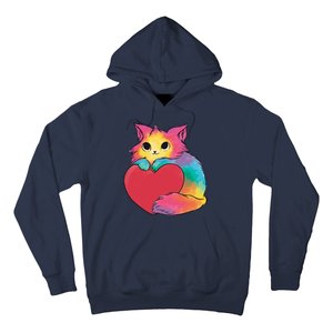 Rainbow Valentine Kitten Hoodie