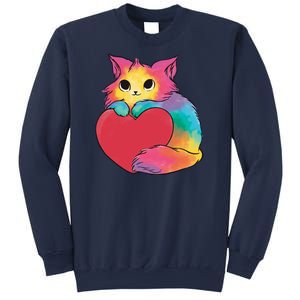 Rainbow Valentine Kitten Sweatshirt