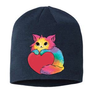 Rainbow Valentine Kitten Sustainable Beanie