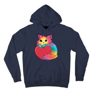 Rainbow Valentine Kitten Tall Hoodie