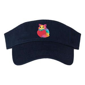 Rainbow Valentine Kitten Valucap Bio-Washed Visor