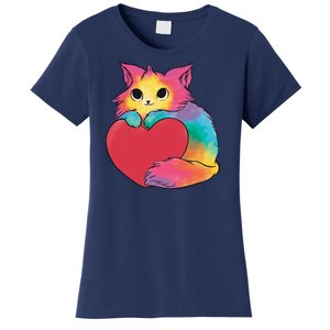 Rainbow Valentine Kitten Women's T-Shirt