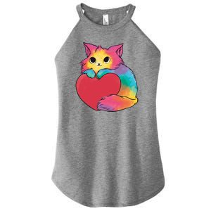 Rainbow Valentine Kitten Women's Perfect Tri Rocker Tank