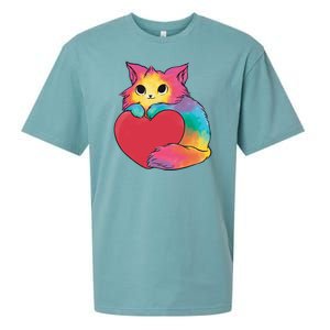 Rainbow Valentine Kitten Sueded Cloud Jersey T-Shirt