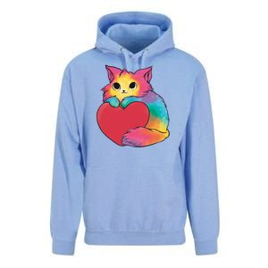 Rainbow Valentine Kitten Unisex Surf Hoodie