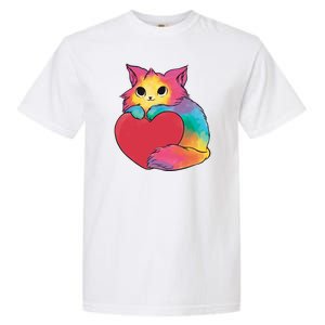 Rainbow Valentine Kitten Garment-Dyed Heavyweight T-Shirt