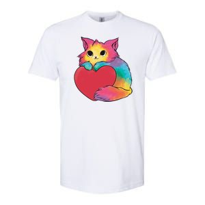 Rainbow Valentine Kitten Softstyle CVC T-Shirt