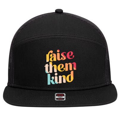 Raise Them Kind Vintage Style Colors 7 Panel Mesh Trucker Snapback Hat
