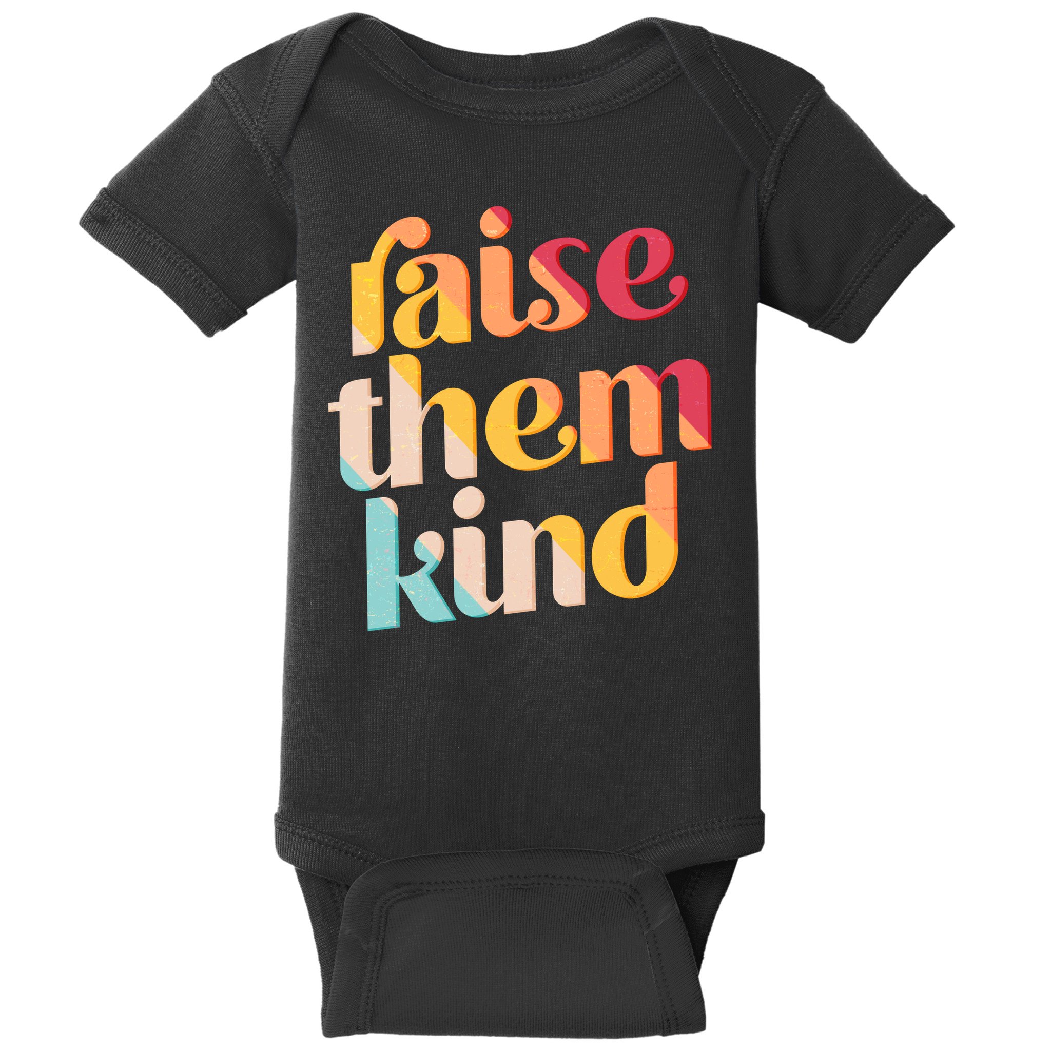 Raise Them Kind Vintage Style Colors Baby Bodysuit
