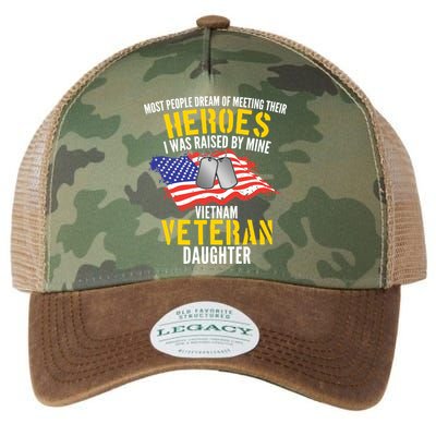 Raised By My Hero Proud Vietnam Veterans Daughter Legacy Tie Dye Trucker Hat