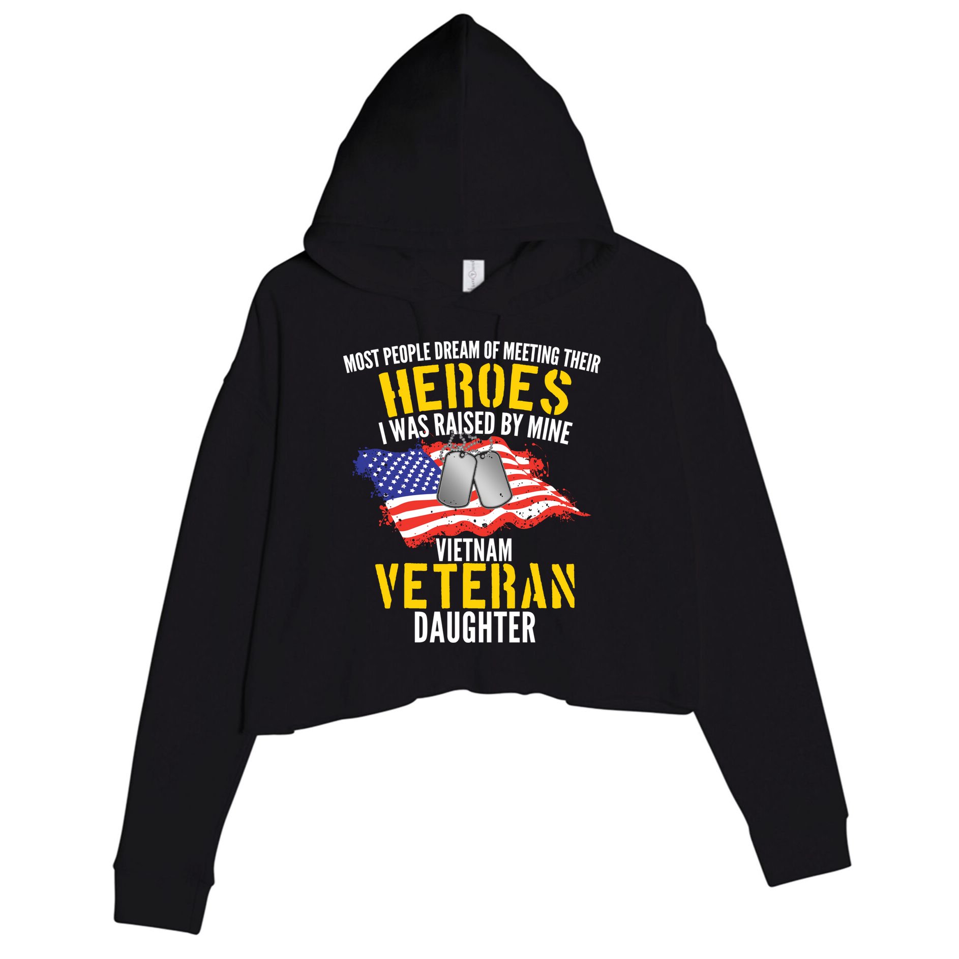 Raised By My Hero Proud Vietnam Veterans Daughter Crop Fleece Hoodie