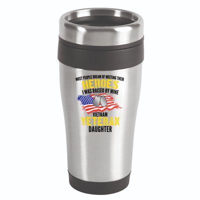 Raised By My Hero Proud Vietnam Veterans Daughter 16oz Travel Tumbler