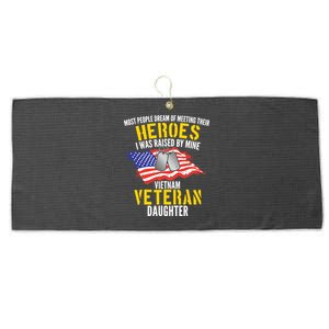 Raised By My Hero Proud Vietnam Veterans Daughter Large Microfiber Waffle Golf Towel