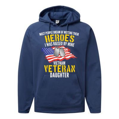 Raised By My Hero Proud Vietnam Veterans Daughter Performance Fleece Hoodie