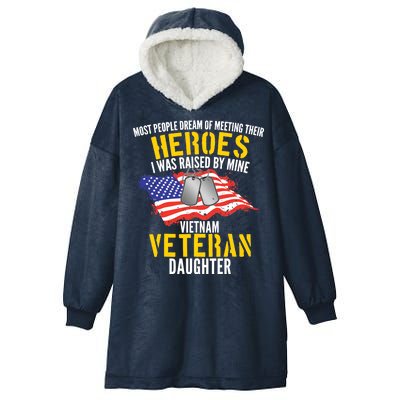 Raised By My Hero Proud Vietnam Veterans Daughter Hooded Wearable Blanket