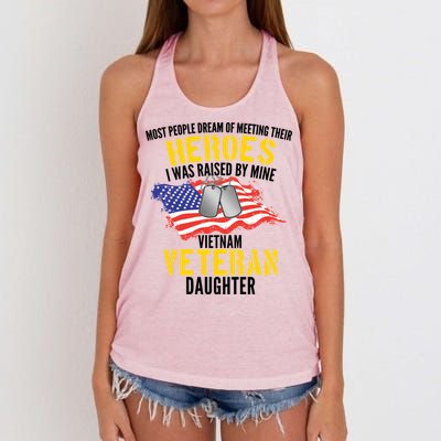 Raised By My Hero Proud Vietnam Veterans Daughter Women's Knotted Racerback Tank