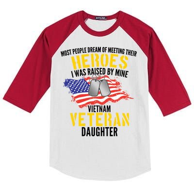 Raised By My Hero Proud Vietnam Veterans Daughter Kids Colorblock Raglan Jersey