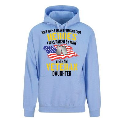 Raised By My Hero Proud Vietnam Veterans Daughter Unisex Surf Hoodie