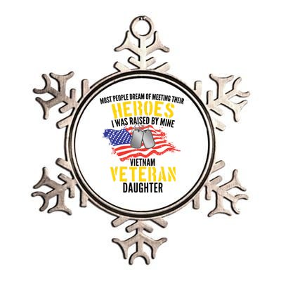 Raised By My Hero Proud Vietnam Veterans Daughter Metallic Star Ornament