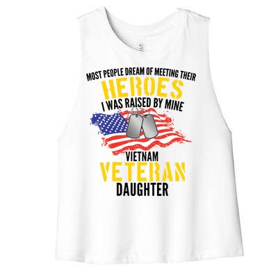 Raised By My Hero Proud Vietnam Veterans Daughter Women's Racerback Cropped Tank