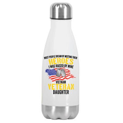 Raised By My Hero Proud Vietnam Veterans Daughter Stainless Steel Insulated Water Bottle