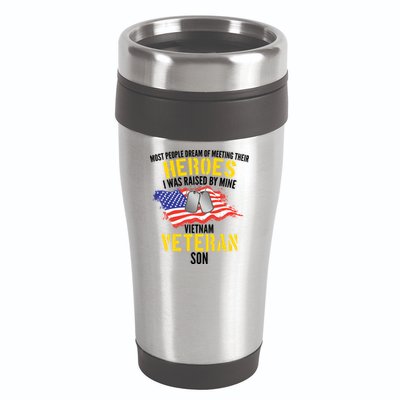 Raised By My Hero Proud Vietnam Veterans Son 16oz Travel Tumbler