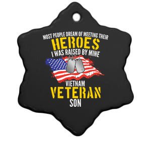 Raised By My Hero Proud Vietnam Veterans Son Ceramic Star Ornament