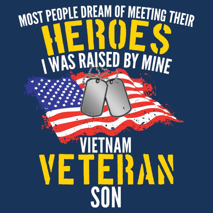 Raised By My Hero Proud Vietnam Veterans Son 7 Panel Mesh Trucker Snapback Hat