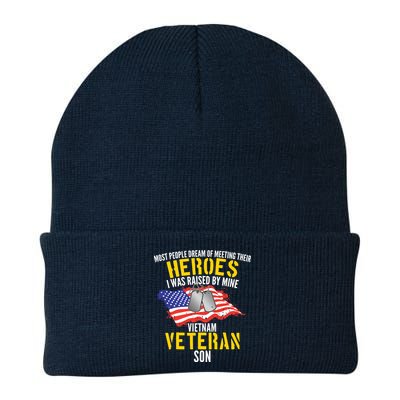 Raised By My Hero Proud Vietnam Veterans Son Knit Cap Winter Beanie