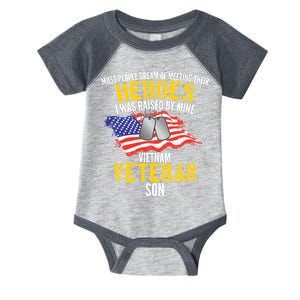 Raised By My Hero Proud Vietnam Veterans Son Infant Baby Jersey Bodysuit