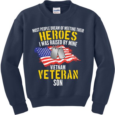 Raised By My Hero Proud Vietnam Veterans Son Kids Sweatshirt