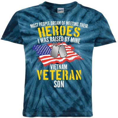 Raised By My Hero Proud Vietnam Veterans Son Kids Tie-Dye T-Shirt