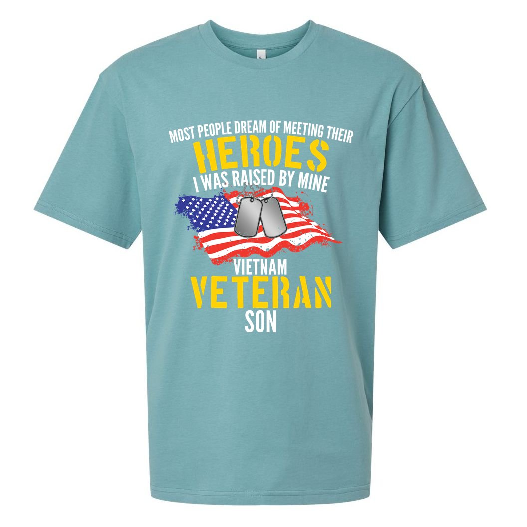 Raised By My Hero Proud Vietnam Veterans Son Sueded Cloud Jersey T-Shirt