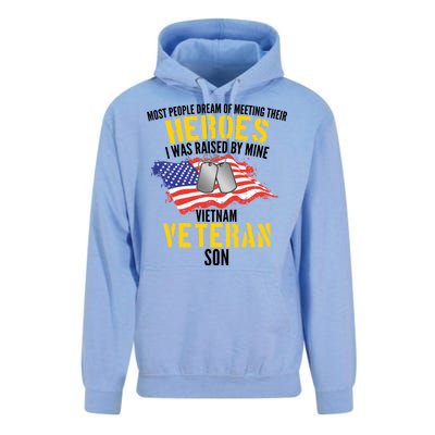 Raised By My Hero Proud Vietnam Veterans Son Unisex Surf Hoodie