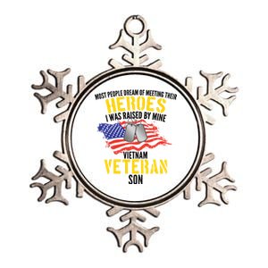 Raised By My Hero Proud Vietnam Veterans Son Metallic Star Ornament