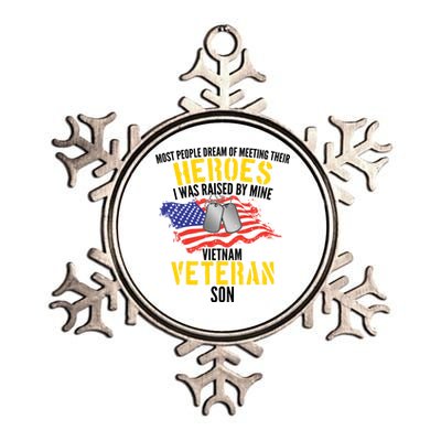 Raised By My Hero Proud Vietnam Veterans Son Metallic Star Ornament