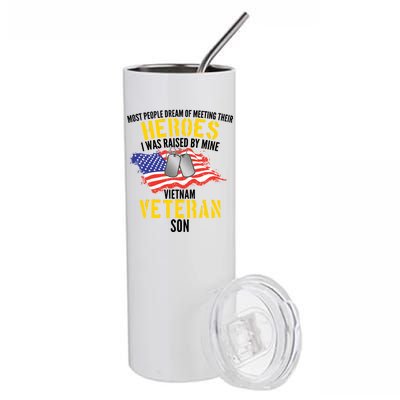 Raised By My Hero Proud Vietnam Veterans Son Stainless Steel Tumbler