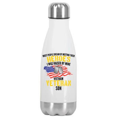 Raised By My Hero Proud Vietnam Veterans Son Stainless Steel Insulated Water Bottle