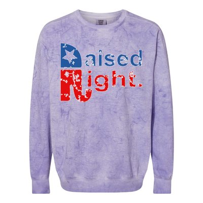 Raised Right Republican Logo Colorblast Crewneck Sweatshirt