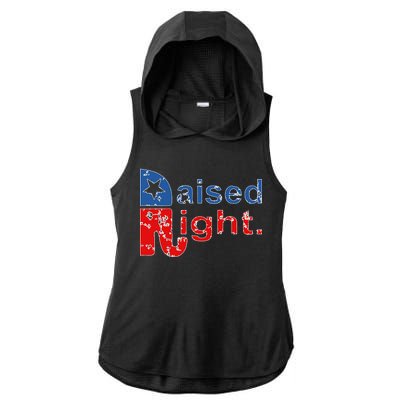 Raised Right Republican Logo Ladies PosiCharge Tri-Blend Wicking Draft Hoodie Tank