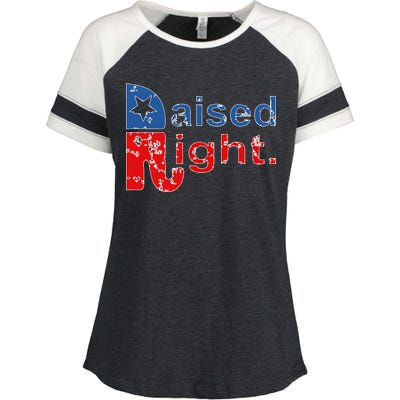 Raised Right Republican Logo Enza Ladies Jersey Colorblock Tee