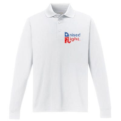 Raised Right Republican Logo Performance Long Sleeve Polo