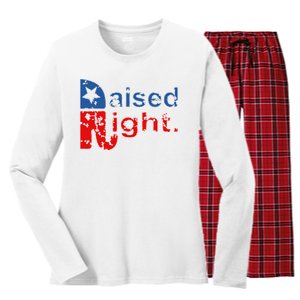 Raised Right Republican Logo Women's Long Sleeve Flannel Pajama Set 