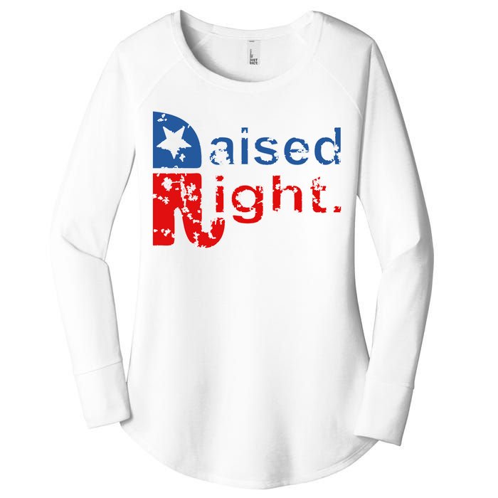 Raised Right Republican Logo Women's Perfect Tri Tunic Long Sleeve Shirt