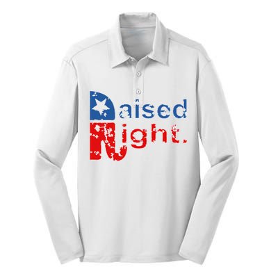 Raised Right Republican Logo Silk Touch Performance Long Sleeve Polo