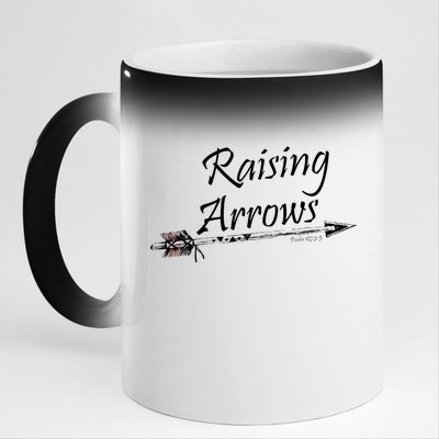 Raising Arrows Christian Psalm 127:3-5 11oz Black Color Changing Mug