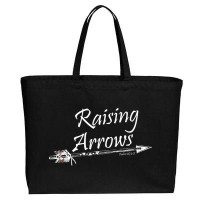 Raising Arrows Christian Psalm 127:3-5 Cotton Canvas Jumbo Tote